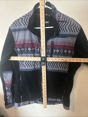 Hooey Men’s Black & Gray Fleece Zip Jacket with Red Accent